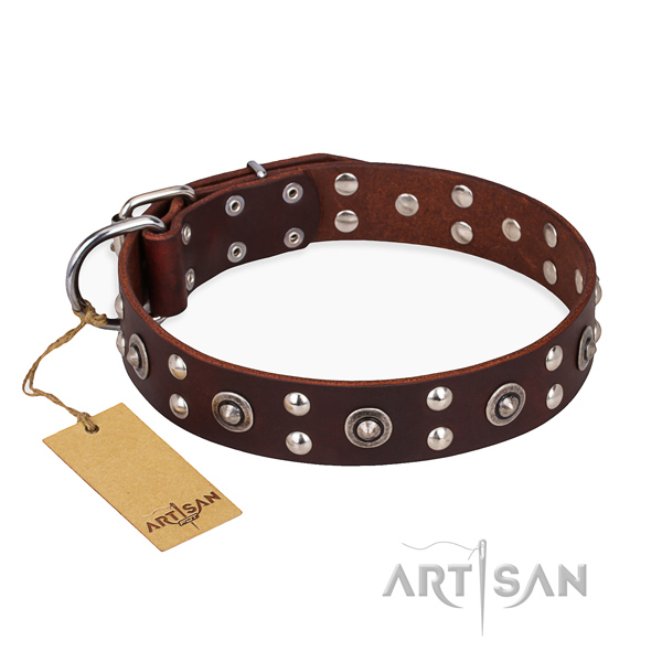 Handy use fine quality dog collar with rust resistant buckle