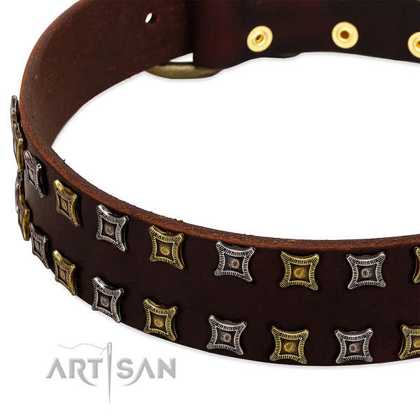 Soft leather dog collar for your lovely pet