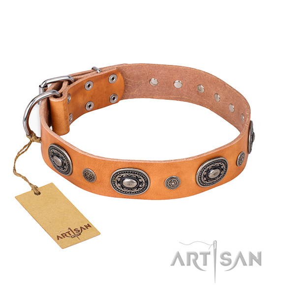 Quality genuine leather collar handmade for your doggie