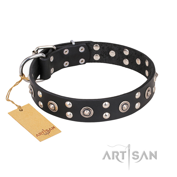 Everyday walking inimitable dog collar with corrosion resistant traditional buckle
