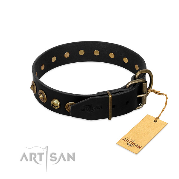 Full grain leather collar with remarkable studs for your doggie
